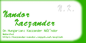 nandor kaczander business card